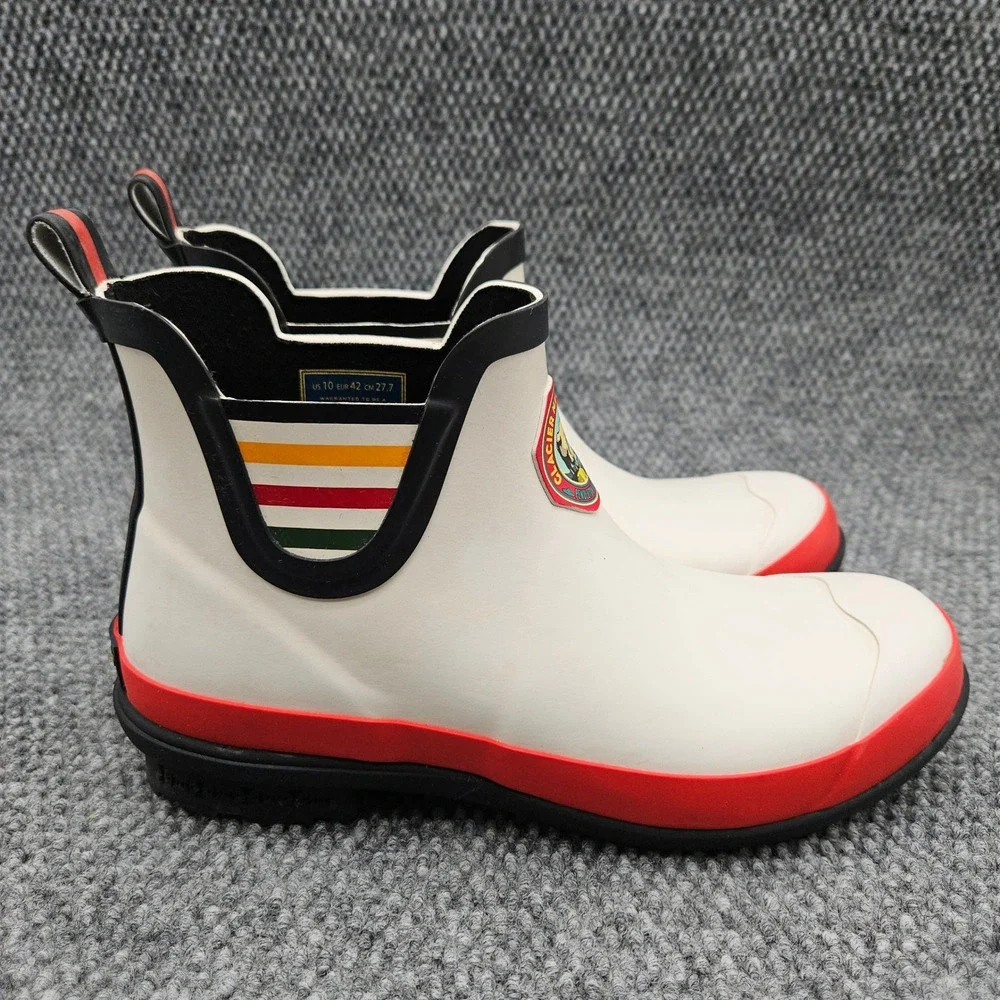 Pendleton Women 10 White Rain Boot Glacier National Park Chelsea Waterproof Shoe